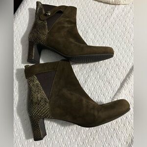 Stuart Weitzman Ankle Boots with Snakeskin Accent